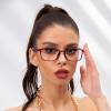 ANRRI Non Prescription Glasses for Women Clear Lens Classic Square Purple Frame Eyewear Men view 3
