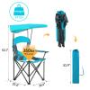 ALPHA CAMP Oversized Folding Camping Chair with Retractable UPF 50+ Shade Canopy, Portable Camping Lounge Chair Lawn Chairs for Hiking Travel Beach Fishing view 3