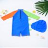 Loloda Toddler Baby Boys One-Piece Swimsuit Shark Dinosaur Print Rash Guard Bathing Suit with Hat Blue 4-5 Years view 4