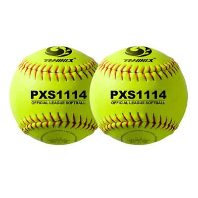 PHINIX Fast Pitch Softballs Cork Core for Practice, Competitions 11 inch Bag of 2