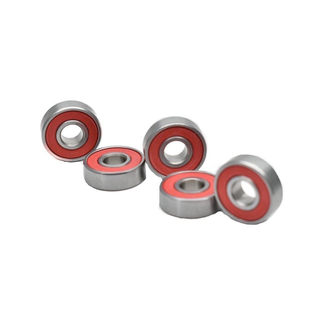 SUOFEILAIMU 10pcs 608 Stainless Steel ZrO2 White Ceramic Ball Bearing 608rs 8x22x7mm Inline Roller Skate Wheel Bearing (Color : Red, Number of Pcs : 10Pcs)