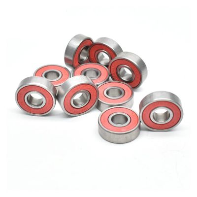 SUOFEILAIMU 10pcs 608 Natural ZrO2 Ceramic Ball 608RS Inline Roller Skate Wheel Bearing 8x22x7mm (Color : Red, Number of Pcs : 10Pcs)