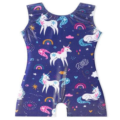 EQSJIU Toddler Gymnastics Leotard Darkblue Unicorn Toddler Dance Leotards Mermaid Rainbow Cupcake Dinosaur Sparkle 1t 2t 1-2t