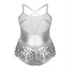 YOOJOO Women's Dance Dress Rhinestone Fringe Tassel Party Dress Latin Salsa Ballroom Dancing Dress Silver Medium view 4