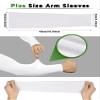 Foaincore 4 Pairs Plus Size Cooling Arm Sun Sleeves for Men Women UV Sun Protection Oversized Compression Sleeves(Black, White) view 2