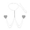 AIBEARTY Women Glitter Rhinestone Nipple Cover Breast Chest Chain Adhesive Pasties Tassel Body Jewelry for Rave Festival view 3