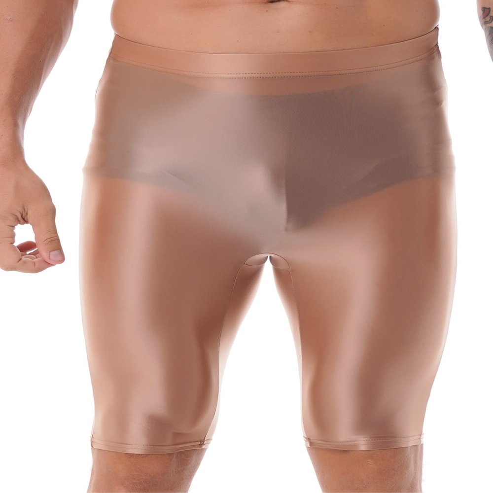 Sxiwei Men's Sport Athletic Compression Shorts Leggings Baselayer Bottoms Underwear Short Biker Pants Coffee X-Large
