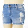 Oyolan Kids Girls Casual High Waisted Stretchy Cuffed Hem Zipper Closure Jean Shorts Summer Denim Shorts Light Blue 6 Years view 4