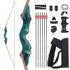 60 Inch Black Hunter Takedown Longbow Kit 20lbs-60lbs Bow and Arrow Set with 3 Tubes Archery Quiver Traditional Archery Bow for Right Hand Outdoor Sports (25LBS) view 1