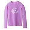 TFJH E 1PCS Girls Long Sleeve Rash Guard Suit UV 50+ Surfing Swim Shirt Beachwear 11-12y Light Purple 16A view 1