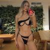 AIBEARTY Women One Shoulder Spaghetti Strap Bikini Sets Sexy Mesh Self Tied Backless Swimsuit Swimwear Black view 2