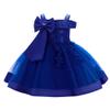 Flower Girls Bowknot Tutu Dress for Kids Baby Wedding Bridesmaid Birthday Party Pageant Formal Dresses Toddler Little Princess First Communion Baptism Christening Gown Royal Blue - Lace 2-3 Years view 1
