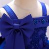 Flower Girls Bowknot Tutu Dress for Kids Baby Wedding Bridesmaid Birthday Party Pageant Formal Dresses Toddler Little Princess First Communion Baptism Christening Gown Royal Blue - Lace 2-3 Years view 4