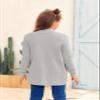 Knitswegan Girls Long Sleeve Casual Cardigan Kids Open Front Soft Knit Oversized Sweater with Pockets Grey view 2