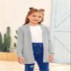 Knitswegan Girls Long Sleeve Casual Cardigan Kids Open Front Soft Knit Oversized Sweater with Pockets Grey view 4