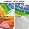 Aflyko Boys' Board Shorts Rainbow Watercolor Stripe Swim Trunk Beach Swimwear 4T view 4