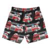 Aflyko Vehicle Boys' Board Shorts Red Fire Rescue Truck Cool Toddler Swim Trunk Beach Swimwear view 2