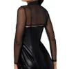 Moily Women Beachwear Bikini Cover Up Mesh Sheer See-Through Long Sleeve Sexy Tops T-Shirt Armsleeve Black XX-Large view 4