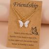 4pcs Best Friend Necklace With Card Cute Friendship Butterfly Matching Necklace for Women Best Friends Long Distance Birthday Gifts-blue white view 3