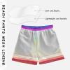 Aflyko Boys' Board Shorts Rainbow Watercolor Stripe Swim Trunk Beach Swimwear L view 3
