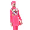Muslim Swimsuits for Girls Butterfly Flower Printed Top + Pants Full Coverage Swimwear Modest Islamic Hijab Cap Beachwear Swimming Round Neck Burkini Bathing Suit Pink Long Sleeve 5-6 Years view 2