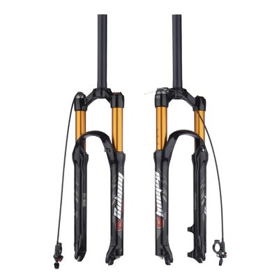 BOLANY 26/27.5/29 inch Bike Air Suspension Fork 120mm Travel Rebound Adjust 1/8 Straight/Tapered Tube Manual/Remote Lockout Bicycle Forks QR 9mm MTB Front Fork (Straight-Remote, 29inch)