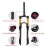 BOLANY 26/27.5/29 inch Bike Air Suspension Fork 120mm Travel Rebound Adjust 1/8 Straight/Tapered Tube Manual/Remote Lockout Bicycle Forks QR 9mm MTB Front Fork (Straight-Manual, 27.5inch) view 3