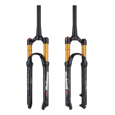 BOLANY 26/27.5/29 inch Bike Air Suspension Fork 120mm Travel Rebound Adjust 1/8 Straight/Tapered Tube Manual/Remote Lockout Bicycle Forks QR 9mm MTB Front Fork (Tapered-Manual, 26inch)