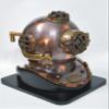 NAUTICAL COLLECTION Decorative Divers Helmet Solid Steel & Aluminum Scuba Diving Helmet 18" Diving Helmet Replica US Navy Mark V in Copper Antique Finish with Wooden Base view 1