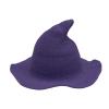 BULINGNA Halloween Witch Hat for Women Girls, Foldable Wide Brim Spire Knitted Wool Wizard Hat for Halloween Party Cosplay Costume (Adult, Purple) view 1