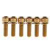 6Pcs tita nium Alloy M5 X 18Mm Bolts Screw with Washers Set , bikes Stem bolts , Hex Tapered Bolts Screw , for bikes Stem(Gold/Rainbow/Gold)(Oro) , bikes Stem bolts , 6Pcs tita nium Alloy M5 X 18Mm view 1