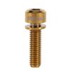 6Pcs tita nium Alloy M5 X 18Mm Bolts Screw with Washers Set , bikes Stem bolts , Hex Tapered Bolts Screw , for bikes Stem(Gold/Rainbow/Gold)(Oro) , bikes Stem bolts , 6Pcs tita nium Alloy M5 X 18Mm view 2