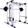 Deltech Fitness DF825L Heavy Duty Squat Rack with LAT Attachment, 1000 lb Weight Capacity, Black and White view 2