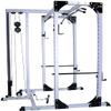 Deltech Fitness DF825L Heavy Duty Squat Rack with LAT Attachment, 1000 lb Weight Capacity, Black and White view 3