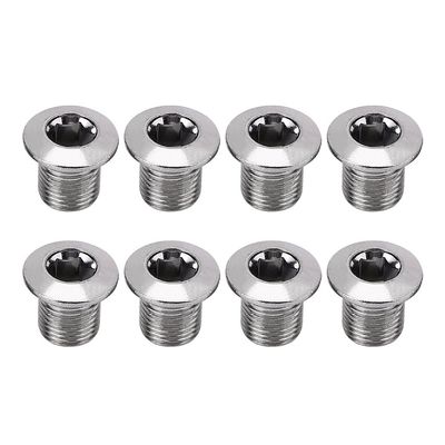 Pilipane Aluminum Alloy Bicycle Crankset Nuts Chainwheel Screwsfor Road Bike,8pcs M8 Single Bike Chainring Bolts, Mountain Bike, BMX, Crankset, 8pcs M8 Single Bike Chainring Bolts, Aluminum Allochain