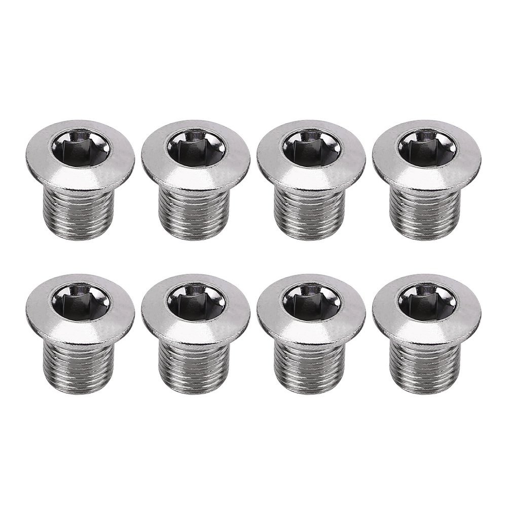 Pilipane Aluminum Alloy Bicycle Crankset Nuts Chainwheel Screwsfor Road Bike,8pcs M8 Single Bike Chainring Bolts, Mountain Bike, BMX, Crankset, 8pcs M8 Single Bike Chainring Bolts, Aluminum Allochain