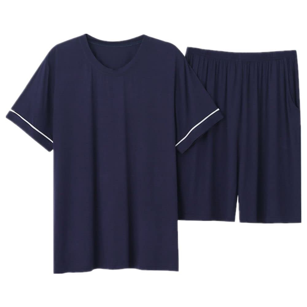 NW Summer Men Pajamas Short Sleeve Male Pajama Set Sleepwear Suit
