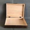 Handmade Wood Box Wooden Box with Hinged Lid- with Brass - Small Keepsake Boxes for Rock Collection Pin Display Jewelry Tray (Brown) Wooden Jewelry Box view 2