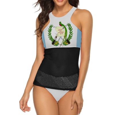 Adugen Origei Women's Bikini Guatemala Flag Vacation Beach Bikini Swimsuit FT5132 Swimsuit Bathing Suit L