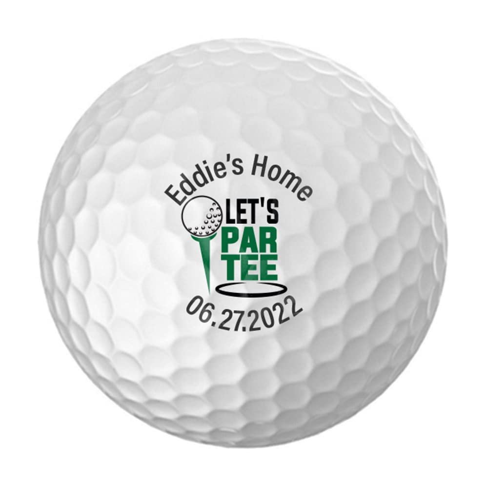 Personalized Golf Balls - Logo Golf Balls - Custom Golf Balls - Monogrammed Golf Balls (12 Balls, Let's Par Tee)