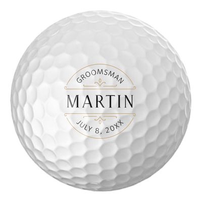 Infusion Personalized Wedding Party Golf Balls - Custom Monogrammed Logo Golf Balls (12 Balls, Groomsman)