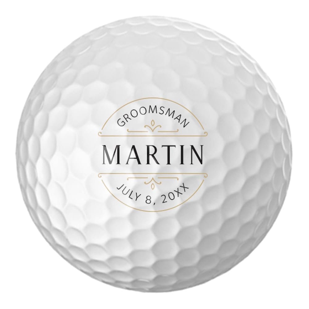 Infusion Personalized Wedding Party Golf Balls - Custom Monogrammed Logo Golf Balls (12 Balls, Groomsman)