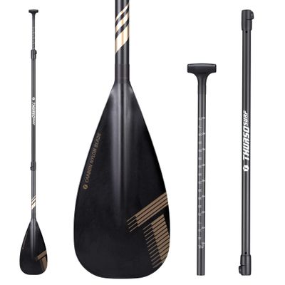 THURSO SURF Carbon Hybrid SUP Paddle Carbon Fiber Shaft Paddle Board Paddle Kayak Paddle Convertible 3 Piece Adjustable 71''-87'' Lightweight Floating Superb Performance