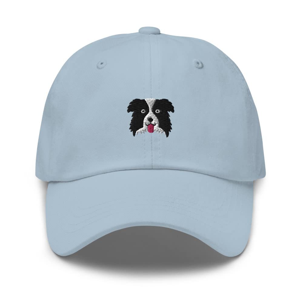 Border Collie hat, Embroidered Unisex hat, Border Collie Gifts, for Women and Men, Border Collie Dog mom dad hat. Light Blue