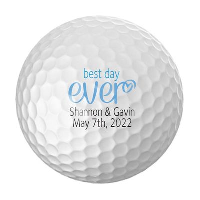 Personalized Wedding Party Custom Logo Golf Balls - Best Day Ever (12 Balls)