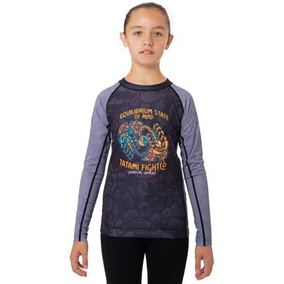 Tatami Fightwear Kids Equilibrium Eco Tech Recycled Rashguard - Large - Gray