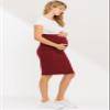 My Bump Women's Comfort Stretch High Waisted Tummy Control Midi Maternity Pencil Skirt Made in USA(Burgundy ACTV, L) view 2