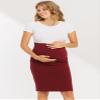 My Bump Women's Comfort Stretch High Waisted Tummy Control Midi Maternity Pencil Skirt Made in USA(Burgundy ACTV, L) view 3