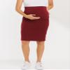My Bump Women's Comfort Stretch High Waisted Tummy Control Midi Maternity Pencil Skirt Made in USA(Burgundy ACTV, L) view 4