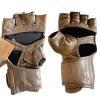 Victorbudo MMA Gloves Grappling Sparring Heavy Bag Boxing Gloves for Men, Maya Hide Leather Boxing Gloves Martial Arts Training Half Finger Adjustable Kickboxing Punching Gloves (Open Pam, S) view 3